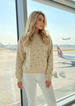 K13323 Свитшот (плотный хлопок) БЕЖЕВЫЙ