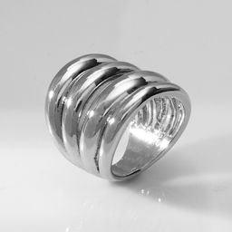 Кольцо металл Тренд 4 волны, цвет серебро, размер 16 - Qf фото 2