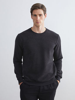 Bisiklet Yaka Erkek Sweatshirt