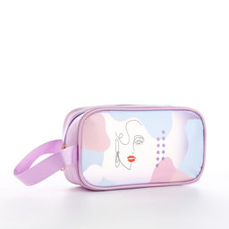 Косметичка на молнии для бассейна, с ручкой, с принтом Силуэт, сиреневая