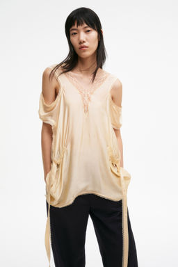 Top de sat?n con ribetes de encaje - H&m фото 3