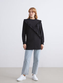 Bisiklet Yaka F?rf?rl? Kad?n Sweatshirt Tunik