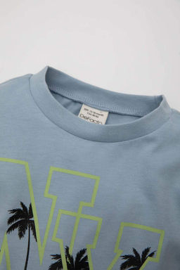 Футболка с короткими рукавами и круглым вырезом для маленьких мальчиков - Defacto фото 2