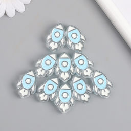 Цена за 10 шт. Бусина для рукоделия и плетения Арт Узор. Голубая ракета, пластик, 0.8?2.2?3.2 см