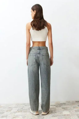 Mavi Soluk Efekt Vintage Dusuk Bel Wide Leg TWOSS24JE00147 - Trendyolmilla фото 9