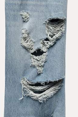 RIPPED MID-RISE WIDE-LEG TRF JEANS - Zara фото 10