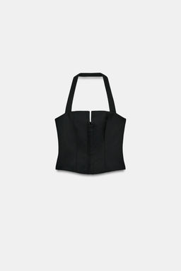 TOP CORS? HALTER RAYAS / Negro - Zara фото 5