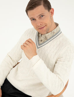 Белый зауженный свитер - Cacharel фото 2