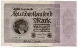 Банкнота 100000 марок 1923 года Германия