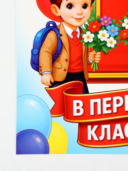 Цена за 10 шт. Плакат на 1 сентября «Первый раз, в первый класс» 30×40 см