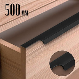 Ручка профильная мебельная торцевая CAPPIO RP100BL, L=500 мм, чёрная