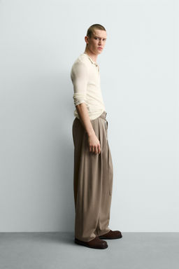 BALLOON FIT TROUSERS WITH PLEATS AND BELT - Zara фото 4