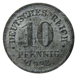 Монета 10 пфеннигов 1922 года Германия