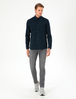 Рубашка Pierre Cardin Regular Fit дл рукав темно‑синяя