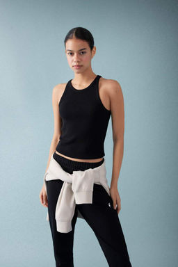 DeFactoFit Slim Fit Спортивная рубашка в рубчик с круглым вырезом