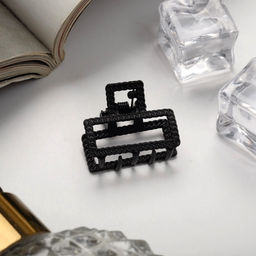 Цена за 6 шт. Крабик для волос «Эмма», прямоугольник, 2.5×2 см, чёрный