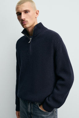 PURL KNIT QUARTER-ZIP SWEATER - Zara фото 5