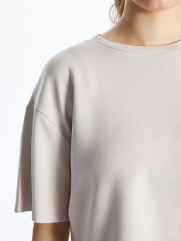 Bisiklet Yaka Crop Kad?n Spor Ti??rt