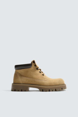 LEATHER CHUNKY BOOTS