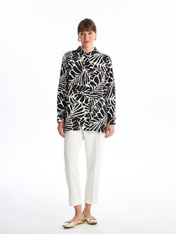 Hakim Yaka Desenli Uzun Kollu Kad?n Tunik