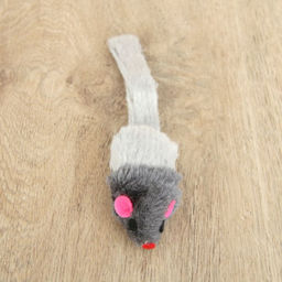 Мышь пушистая Жемчужная, 6 см, серая/белая - Пижон фото 2