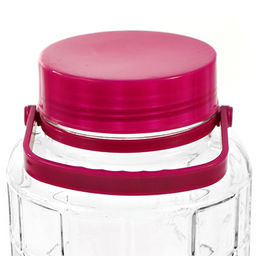 Банка стеклянная с крышкой Консервация 5л, д17см, h30см, две крышки: пластмассовая, пластмассовая винтовая крышка, с ручкой (Китай) - Домашняя мода фото 2