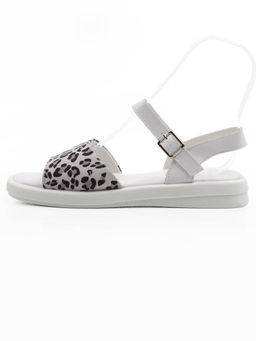 08-PEXL225-1 WHITE/LEOPARD Босоножки женские (натуральная кожа, натуральная замша)