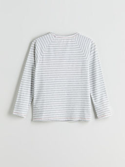 Bisiklet Yaka ?izgili Kad?n Pijama ?st?