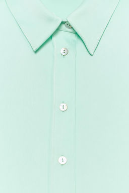 CAMISA SATINADA LAZO ESPALDA / Menta - Zara фото 5