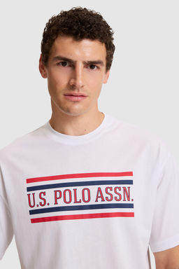 Erkek Beyaz Comfort Fit Bisiklet Yaka TiЕГrt - U.s. polo assn фото 2