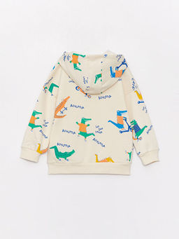 Kap??onlu Uzun Kollu Bask?l? Erkek Bebek Fermuarl? Sweatshirt - Waikiki фото 2