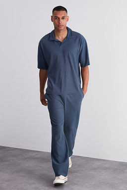 Indigo Rahat/Wide Leg Dokulu Gizli Ba_c_kl_ Tek Par_a E_ofman Alt_ TMNSS23EA00013 - Trendyolmilla фото 2
