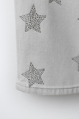 JEANS WIDE LEG ESTAMPADO ESTRELLAS TACHAS / Gris vigor? - Zara фото 5