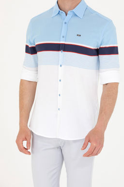 Мужская синяя рубашка с длинным рукавом - U.s. polo assn фото 20