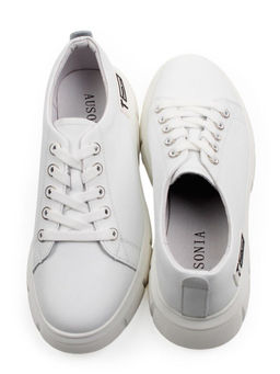 03-YD271-1 WHITE Полуботинки спортивные женские (натуральная кожа)