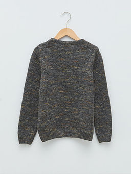 Bisiklet Yaka Kendinden Desenli Uzun Kollu Erkek ?ocuk ?nce Triko Kazak - Waikiki фото 2