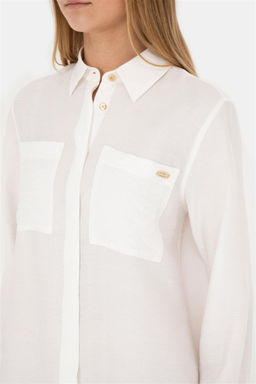 Женское тканое платье цвета экрю - U.s. polo assn фото 7