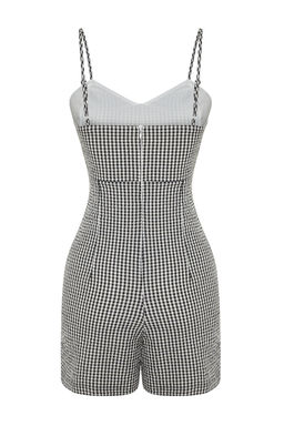 TRENDYOLMILLA Yesil Kareli Pencere Detayl? Ask?l? Mini Dokuma Tulum TWOSS22TU0277  фото 23