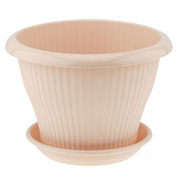 Горшок для цветов пластмассовый "Гамма плюс" 4,2л, д25см, h17,5см, пудра (Россия)