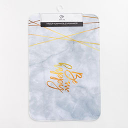 Коврик для ванной «Этель» Be happy, 80×50 см, велюр