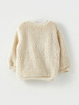 Bisiklet Yaka Uzun Kollu Nak?? Detayl? Pel?? Erkek Bebek Sweatshirt - Waikiki фото 2