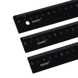 Цена за 4 шт. Набор линеек 3 штуки, Calligrata 15/20/30 см непрозрачные, чёрные