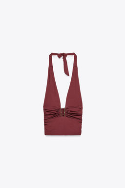 DRAPED HALTER TOP - Zara фото 29