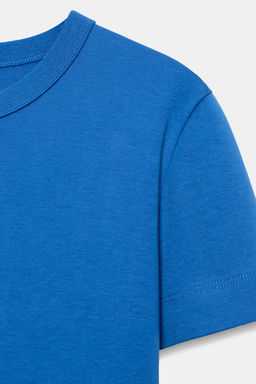 CAMISETA INTERLOCK MANGA CORTA / Azul el?ctrico