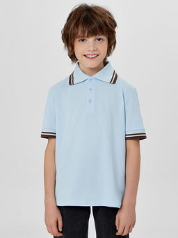 Поло для мальчиков голубое