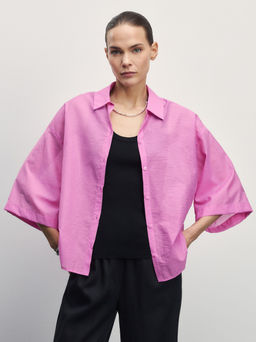 Рубашка из хлопка с коротким рукавом / Zarina