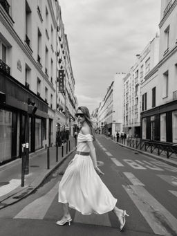 OFF-THE-SHOULDER CONTRAST MIDI DRESS WITH BELT - Zara фото 2