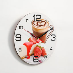 Часы настенные кухонные «Кофе и клубника», бесшумные, d=24 см