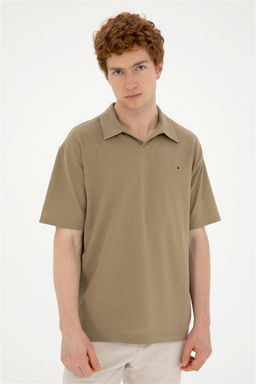 Футболка U.S. Polo Assn цвета хаки из хлопка с полиэстером  фото 3