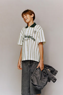 CAMISA PUNTO RAYAS TEXTO / Raya verde - Zara фото 5